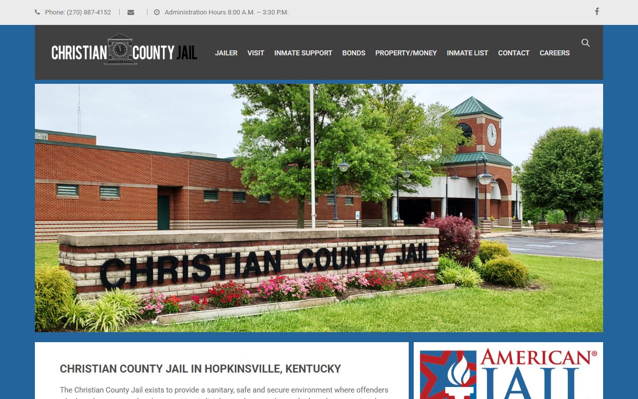 Christian County Jail official custody source for Graves County inmate housing context