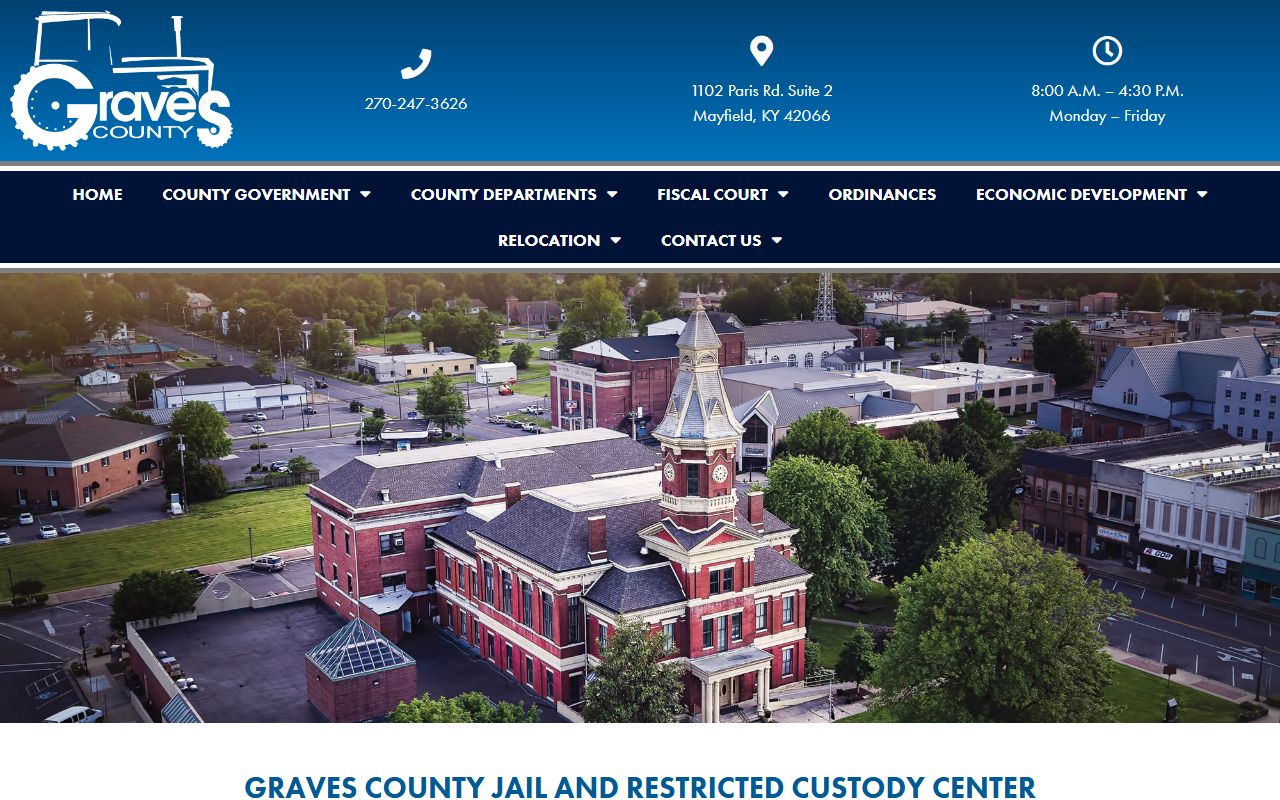 Graves County Jail and Restricted Custody Center jail department record page